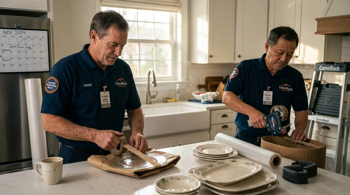 Professional crew packing kitchen dishware in Fort Lupton, CO